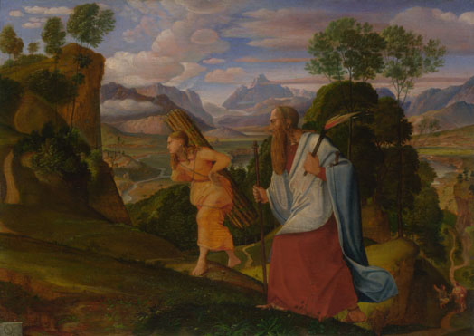 Abraão levando Isaque para o sacrifício. Pintura de Johann Olivier.